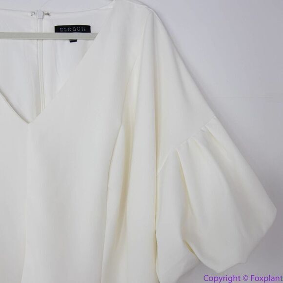 NEW Eloquii white puff sleeve sheath dress, 28 - Picture 16 of 16